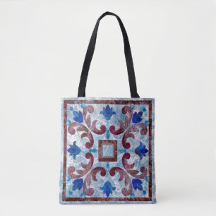 Vintage Italian tile with Moroccan patternabstract Tote Bag
