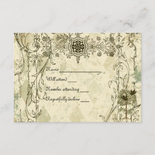 Vintage Italian Verdigris rsvp with envelopes Card