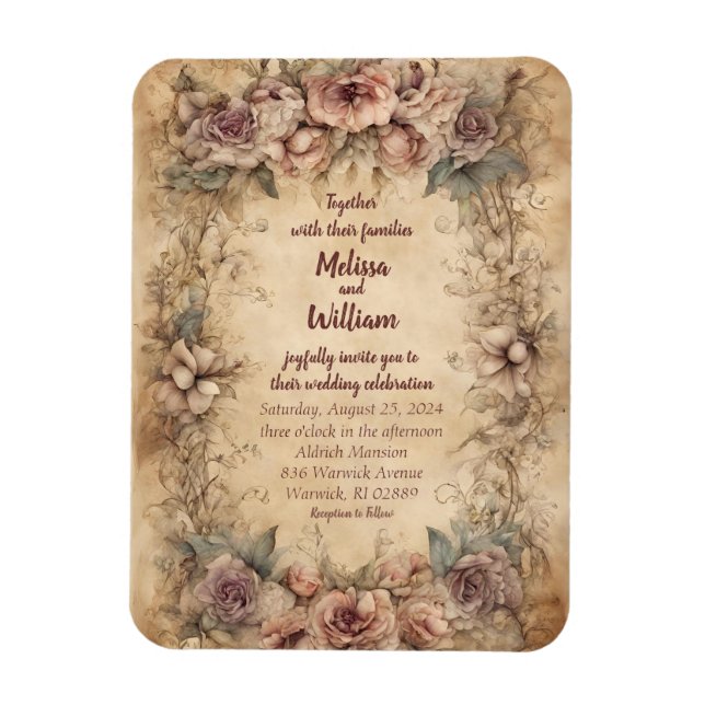 Vintage Italian Wedding Magnet (Vertical)