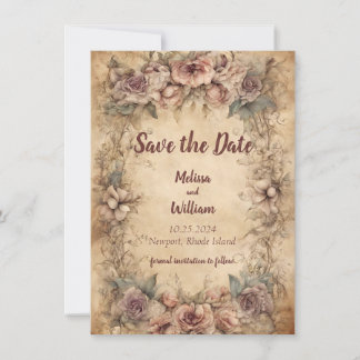 Vintage Italian Wedding Save The Date