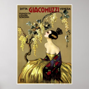 VINTAGE ITALIAN WINE c. 1900 Poster