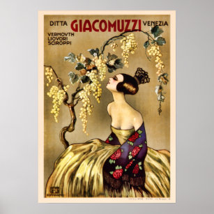 Vintage Italian Wine Vermouth Advertisement Poster