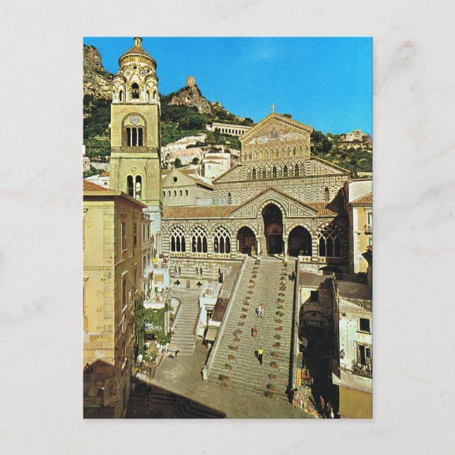 Vintage Italy, Amalfi Cathedral Postcard (Front)