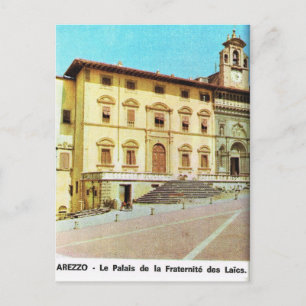 Vintage Italy,  Arezzo, Fraternity Palace Postcard