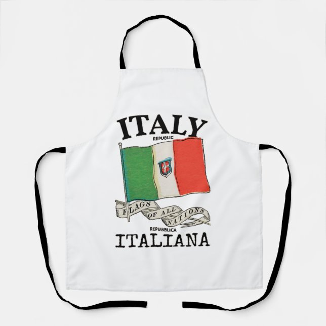 Vintage Italy Country Flag Apron (Front)