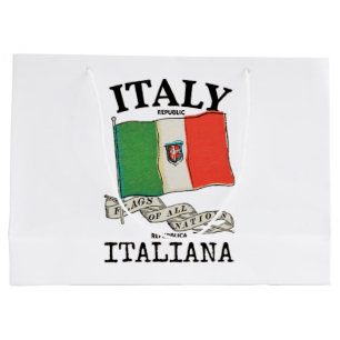 Vintage Italy Country Flag Large Gift Bag