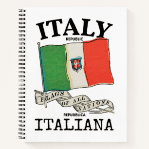 Vintage Italy Country Flag Notebook