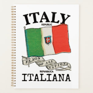 Vintage Italy Country Flag Planner