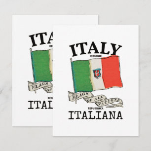 Vintage Italy Country Flag RSVP Card