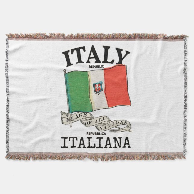 Vintage Italy Country Flag Throw Blanket (Front)