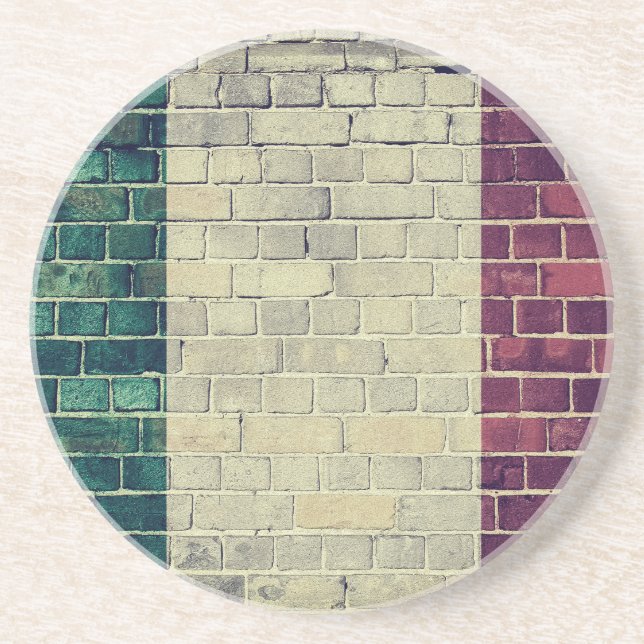 Vintage Italy flag Coaster (Front)
