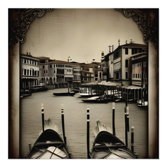 Vintage Italy / Italia , Venezia Photo Print (Front)