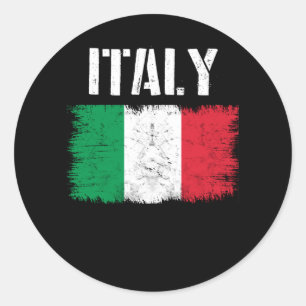Vintage Italy Italian Italy Italian Flag Pride Classic Round Sticker