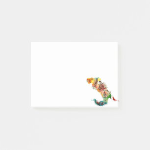 Vintage Italy Map City Travel Love Watercolor Post-it Notes