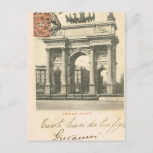 Vintage Italy, Milano, Arco della pace, 1894 Postcard