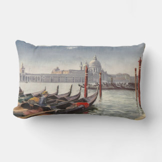 Vintage Italy Postcard Venice Grand Canal Lumbar Cushion