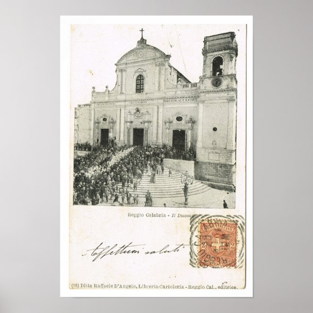 Vintage Italy, Reggio di Calabria, Duomo, 1901, Poster (Front)