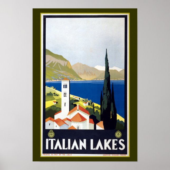 Vintage Italy Travel Advertisement Poster (Front)