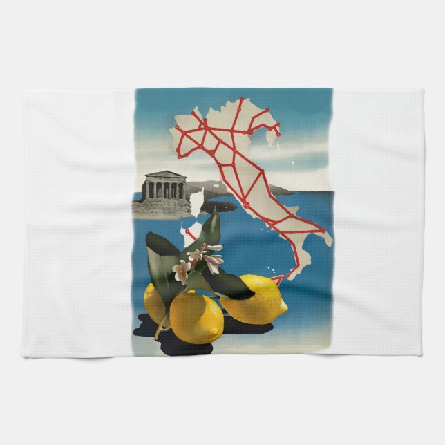 Vintage Italy Travel Tea Towel (Horizontal)