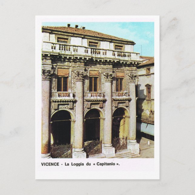 Vintage Italy,  Vicenza, Loggia  Capitania Postcard (Front)
