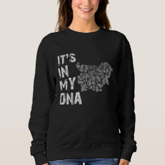 Vintage It's In My DNA Bulgaria Outline Map Bulgar Sweatshirt