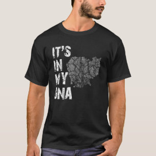 Vintage It's In My Dna Cambodia Outline Map Cambod T-Shirt