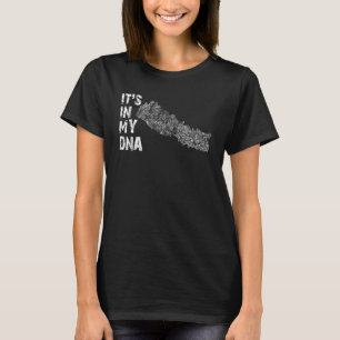 Vintage It's In My Dna Nepal Fingerprint Map Nepal T-Shirt