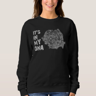 Vintage Its In My DNA Romania Fingerprint Map Roma Sweatshirt