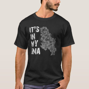 Vintage It's In My DNA Serbia Fingerprint Map Serb T-Shirt