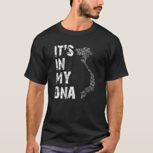 Vintage It's In My Dna Vietnam Outline Map Vietnam T-Shirt