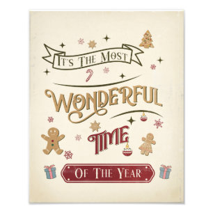 Vintage It's The Most Wonderful Time Photo Print