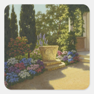 Vintage Ivan Choultse Jardin Villa Cypris Square Sticker
