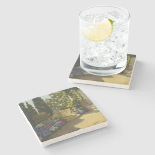 Vintage Ivan Choultse Jardin Villa Cypris Stone Coaster