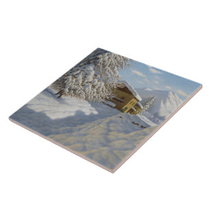 Vintage Ivan Choultse Winter Landscape Ceramic Tile