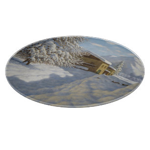 Vintage Ivan Choultse Winter Landscape Cutting Board