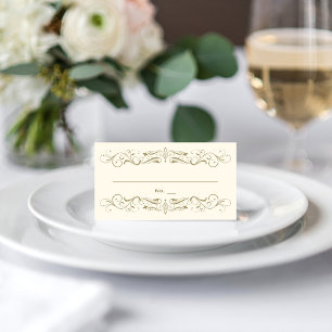 Vintage Ivory Antique Flourish Wedding Place Card
