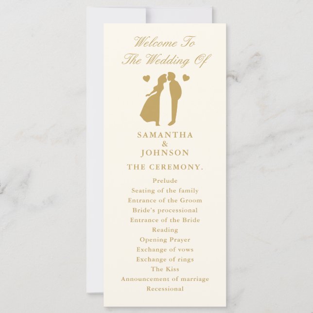 Vintage Ivory Elegant Wedding Ceremony Program (Front)
