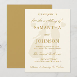 Vintage Ivory Elegant Wedding Invitation