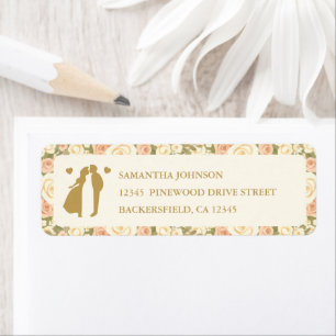 Vintage Ivory Elegant Wedding Return Address Label