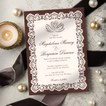 Vintage Ivory Lace Elegant Brown Swan Wedding