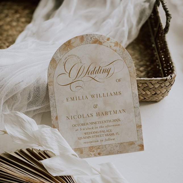 Vintage Ivory Terracotta All In One Wedding Arch  Invitation (Creator Uploaded)