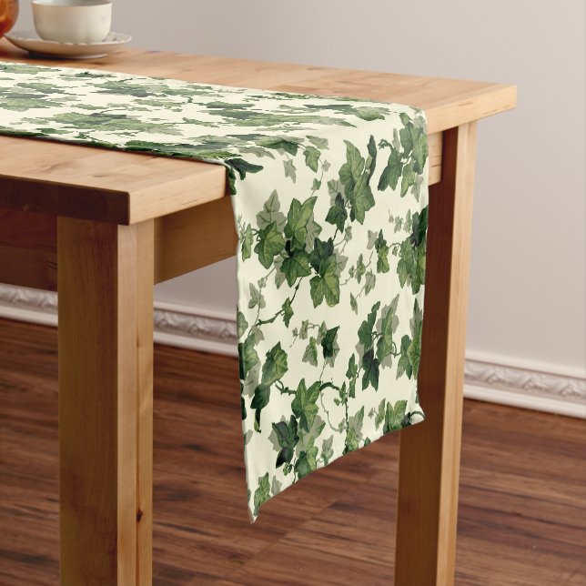 Vintage Ivy pattern Short Table Runner (In Situ)