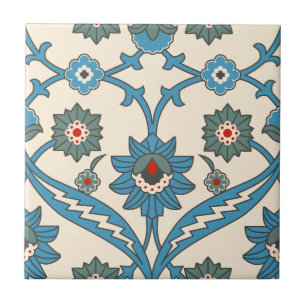 Vintage Iznik Floral Pattern Ceramic Tile