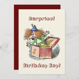 Vintage Jack-in-the-box Clown Birthday Card 