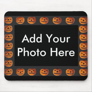Vintage Jack o' Lantern Frame Pattern Image Mouse Pad