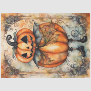 Vintage Jack O Lantern Pumpkin Decoupage Paper