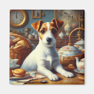 Vintage Jack Russell Terrier Painting Magnet