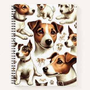 Vintage Jack Russell Terrier Seamless Notebook