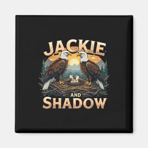 Vintage Jackie And Shadow Bald Eagle Family Design Magnet