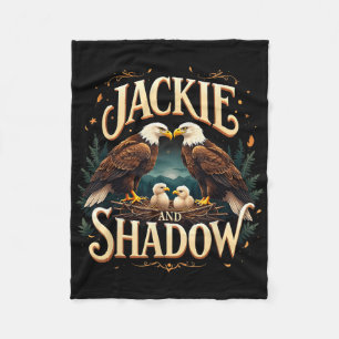Vintage Jackie And Shadow Bald Eagle Family Graphi Fleece Blanket
